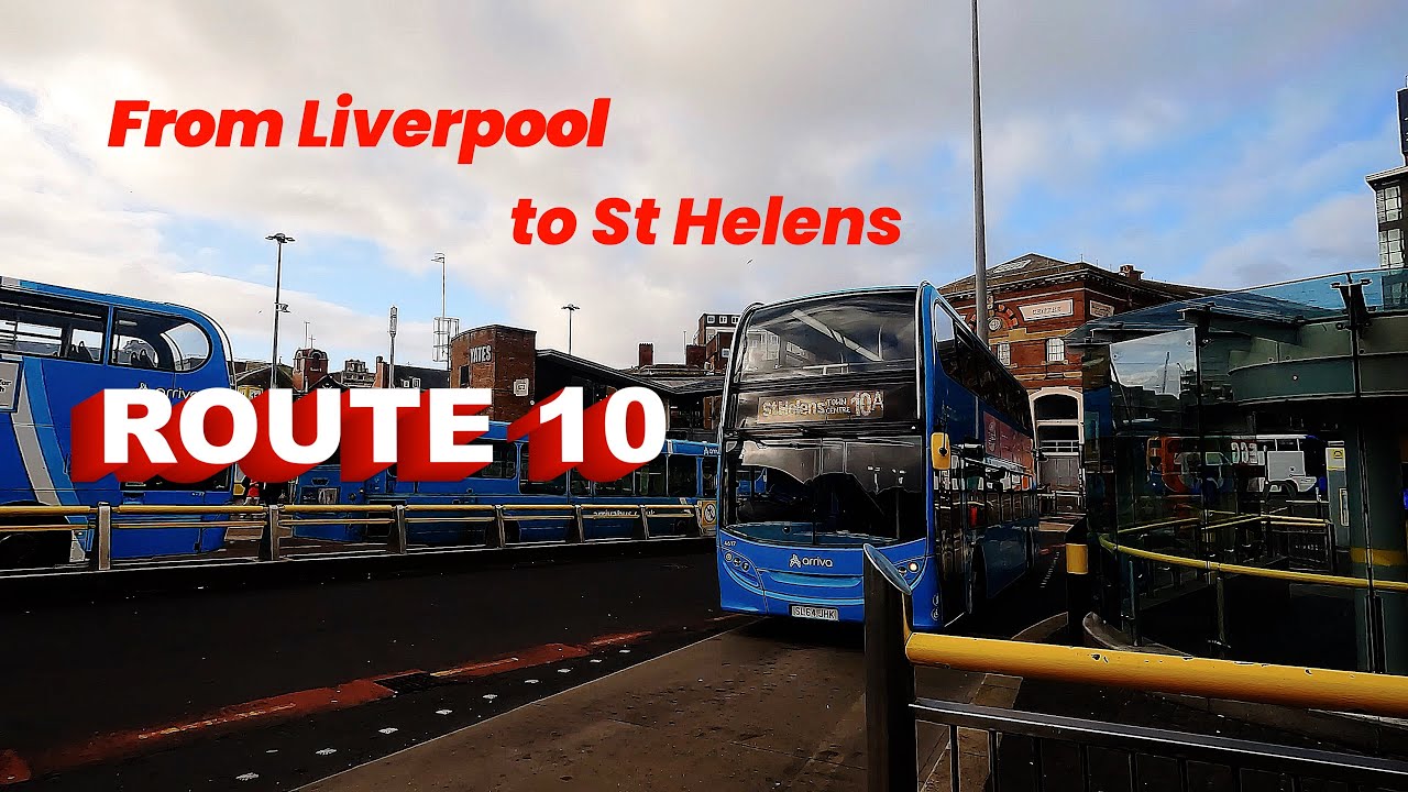Liverpool. Bus Ride 🇬🇧🚌 - Route 10 - Full bus journey from Queen Square to St Helens Bus Station 🧭🎥