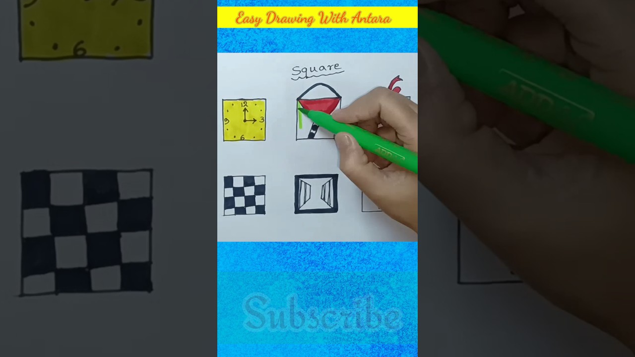 Draw pictures from square ⬜ ll picture Drawing from shapes