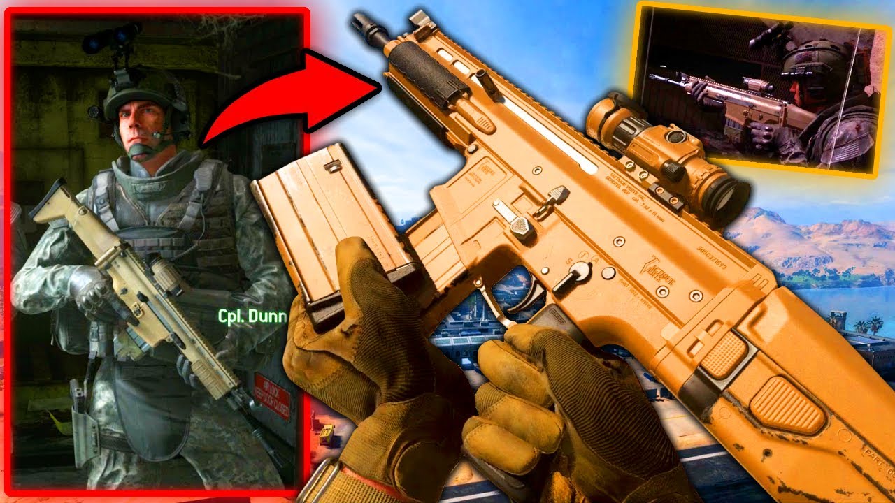 Cpl. Dunn's Custom SCAR-H CQC from MW2 OG Missions in Modern Warfare 2 Gameplay