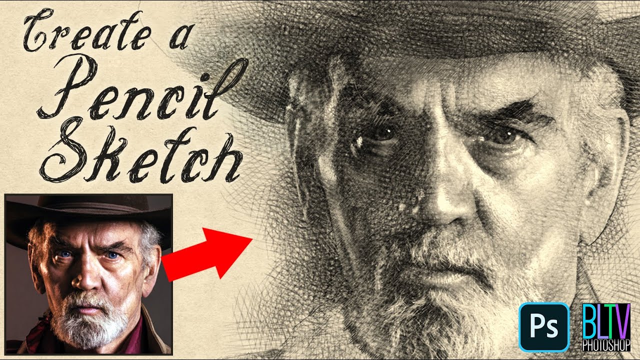 Photoshop: создание карандашного РИСУНКА из ФОТО