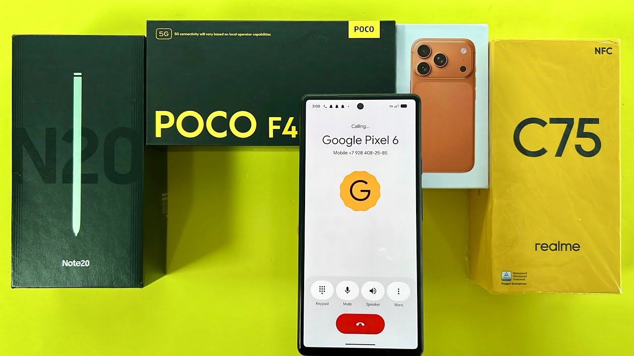 Incoming Call POCO F4, Realme C75, Samsung Note20, iPhone 17ProMax | Outgoing Call Google Pixel 6 
