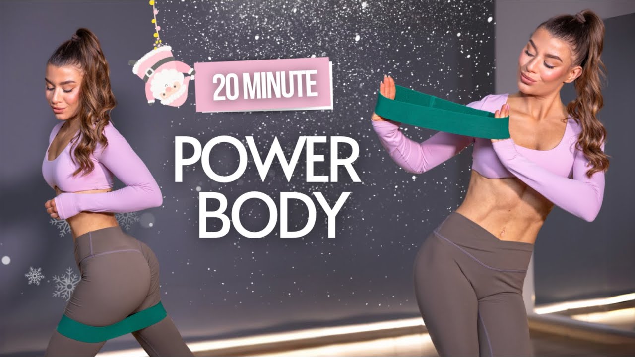 20 MIN POWER BODY XMAS Workout🎄No Repeat | No Jumping MINI BAND optional Full body Workout | warm up