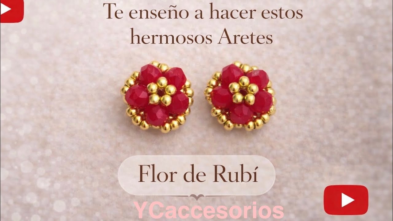 Arete Flor Rubí
