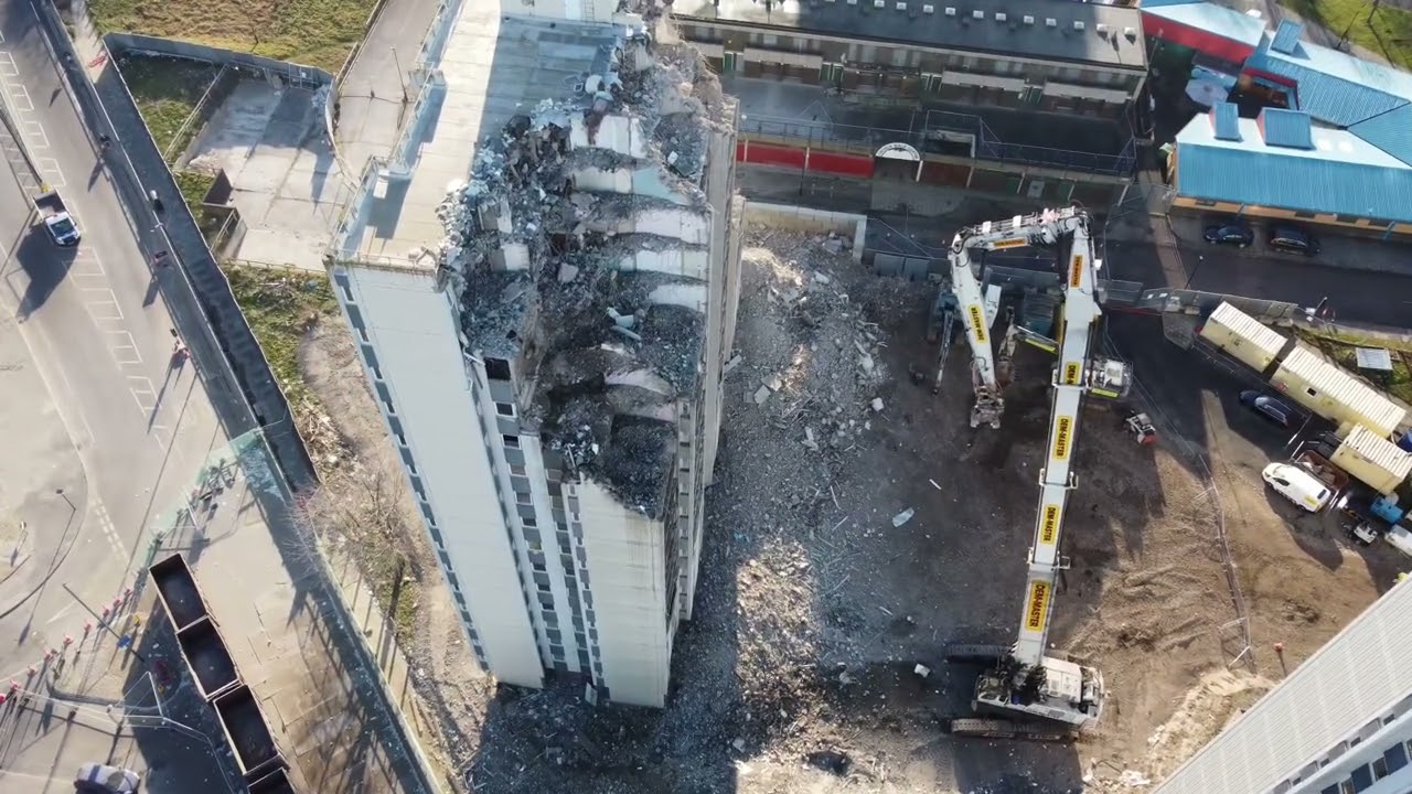 Titan house demolition - Part 3. DJI 4K drone footage