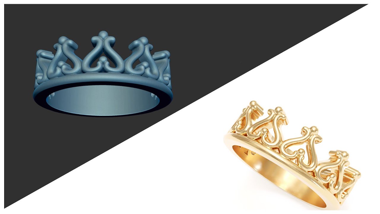3d Model Half Crown Ring: Moore's Jewelers