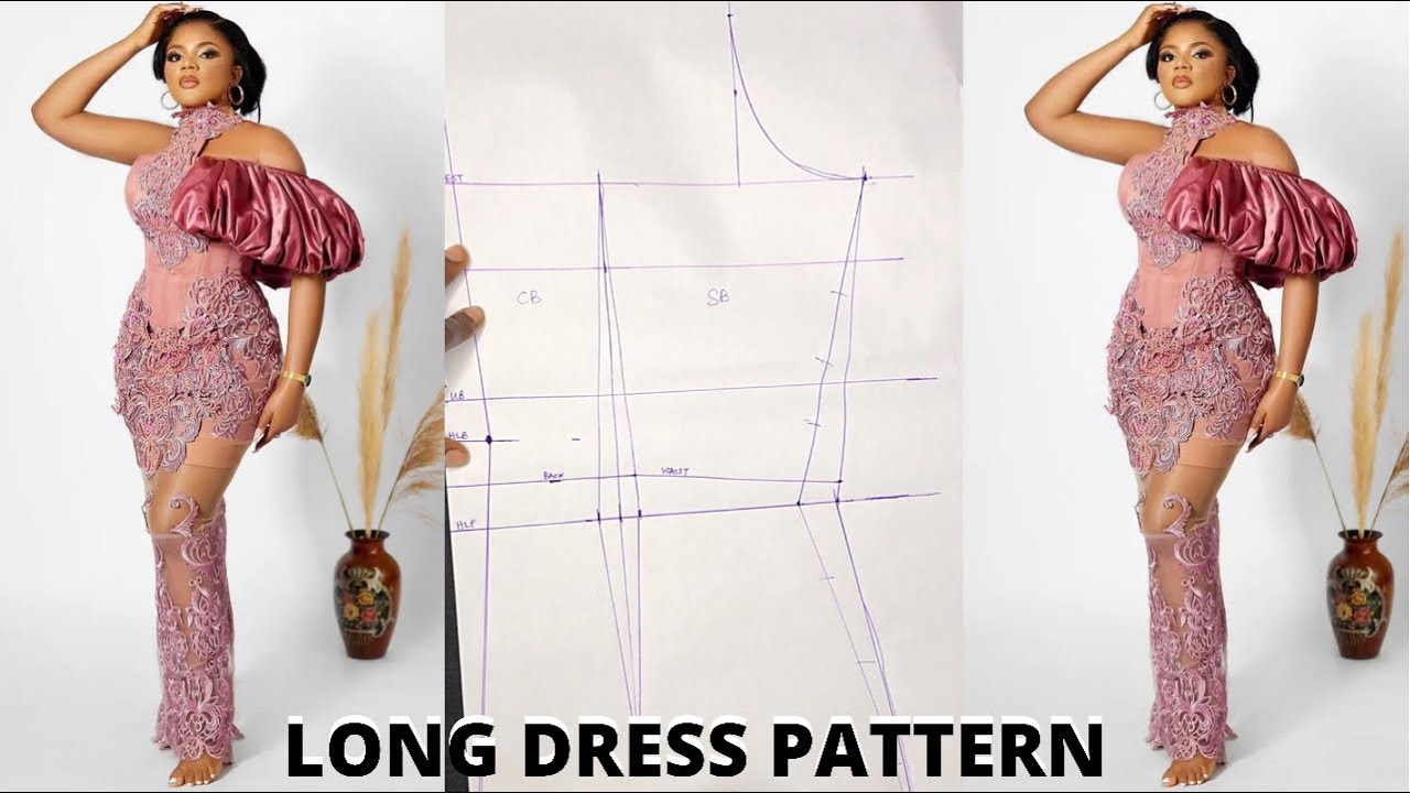 HOW TO DRAFT a LONG PENCIL DRESS PATTERN | (contd. PRINCESS BUSTIER PATTERN)