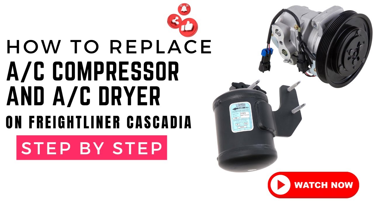 Replacing AC Compressor and AC Dryer on Freightliner Cascadia | Cummins ENGINE