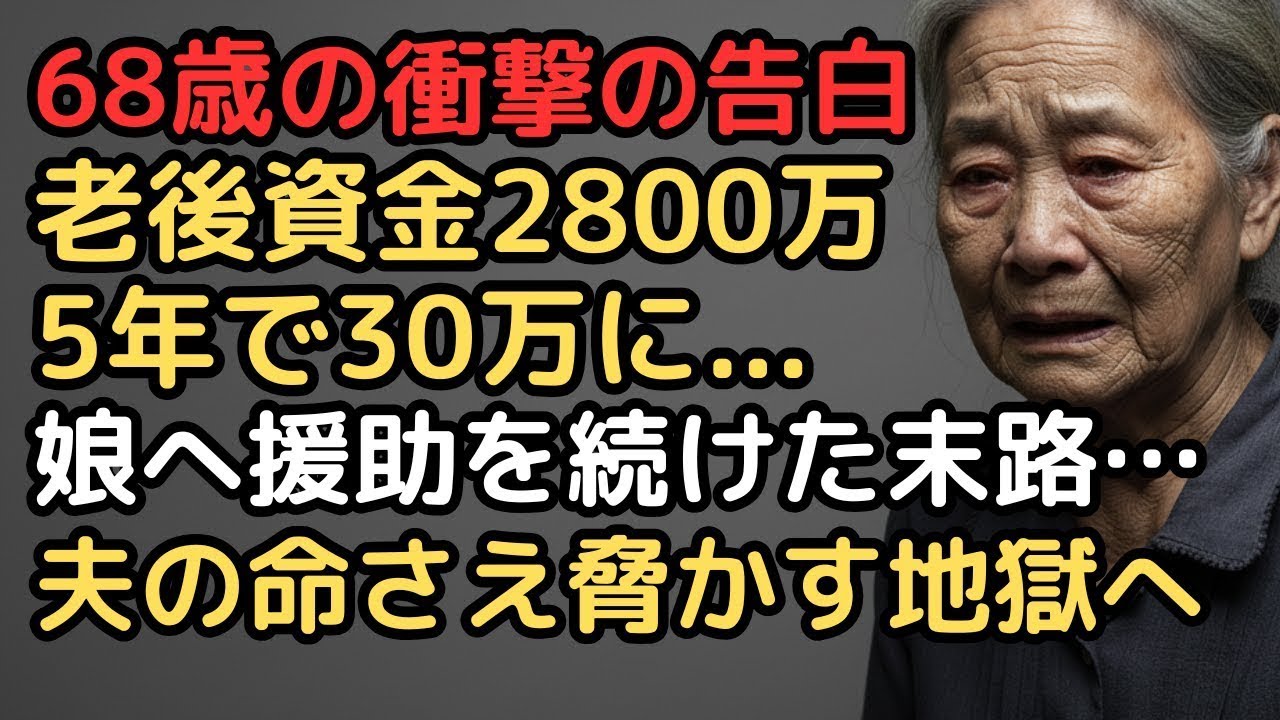 68歳女性、老後資金2800万円→残高30万円に。「娘と孫のため」と信じ続けた5年間。良かれと思った援助が老後を破壊した地獄。