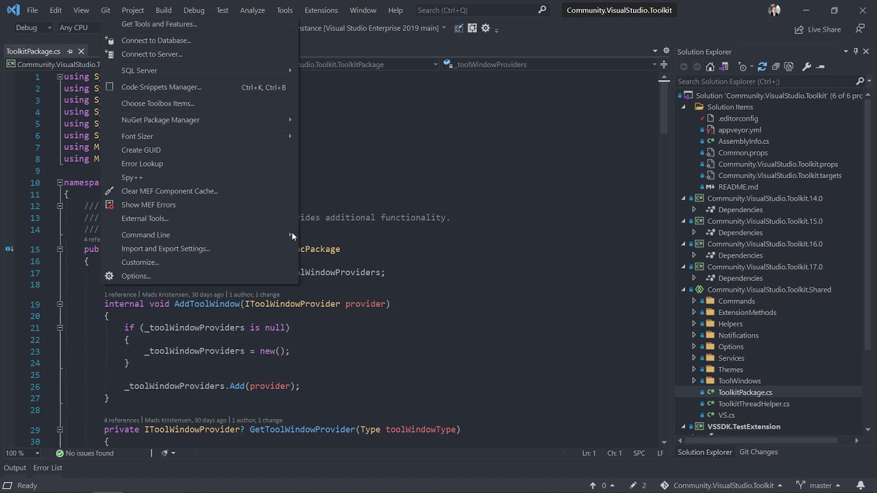 Apply custom themes in Visual Studio