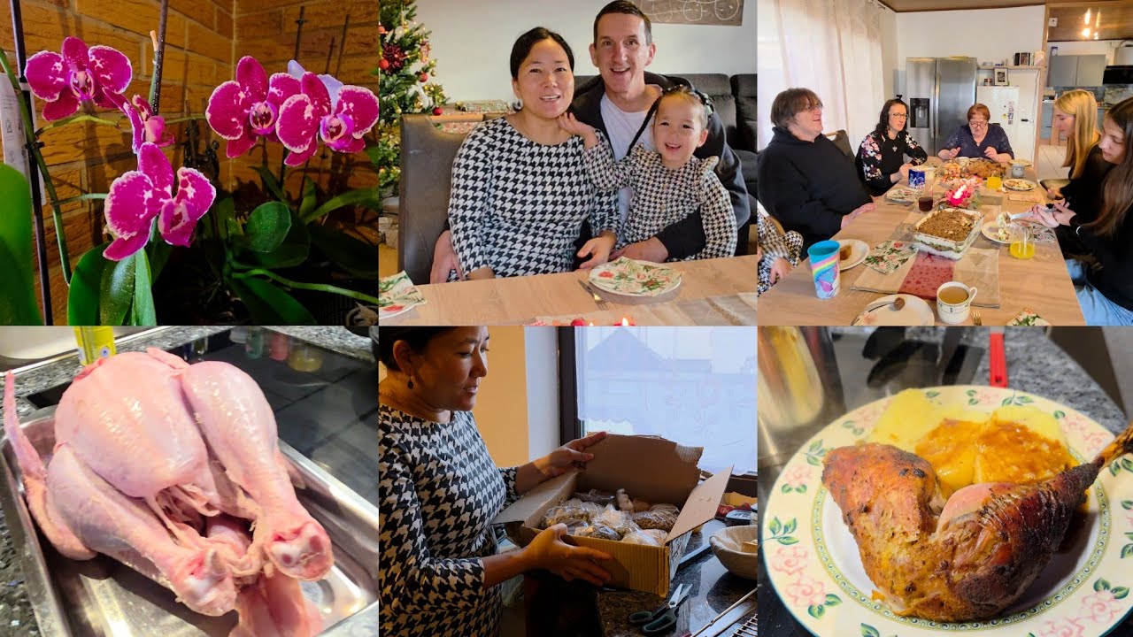 Celebrating Christmas with families||Sharing Gifts & making Turkey for Dinner🥰😋❤️