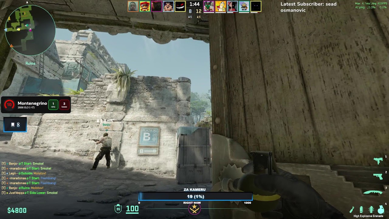 NOCAS KRECEMO SA SOLOM GEJMOM PA DA VIDIMO - CS2 FACEIT LVL 10