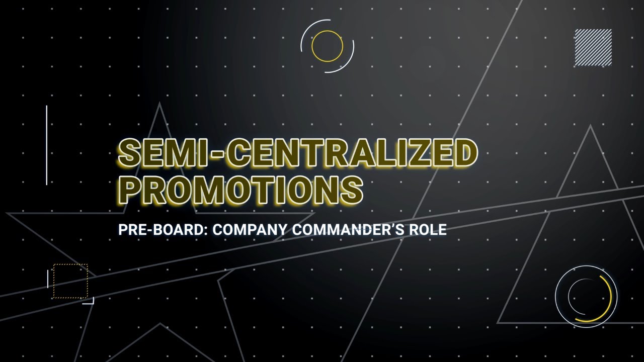 IPPS-A Release 3 Functionality Demonstration: Semi-Centralized Promotions - Pre-Board (CO CDR Role)