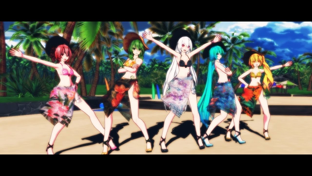 【MMD】Miku Haku Luka Neru Teto Gumi Equestria Girls (Cafeteria Song)