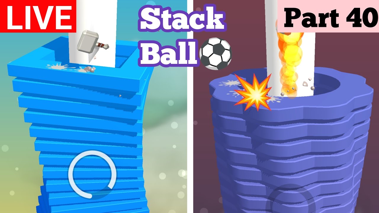 🔴 Stack Ball Live Gameplay 🎮⚽ | Part 40