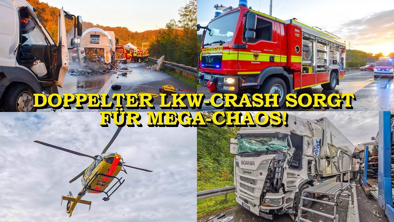 [DOPPELTER LKW-UNFALL AUF A6] - Gefahrguteinsatz + Todesopfer - | Feuerwehr | Bergung | Vollsperrung