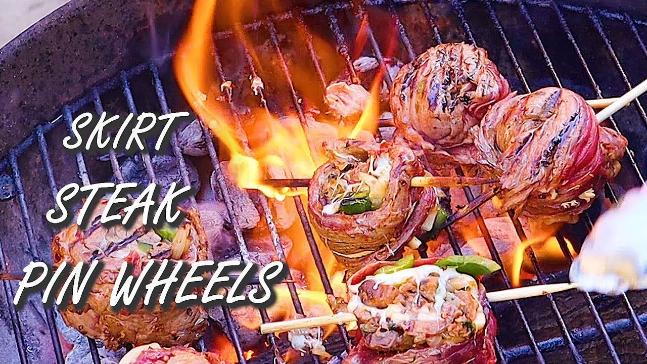 SMOKED FLANK STEAK PINWHEELS-weber grill