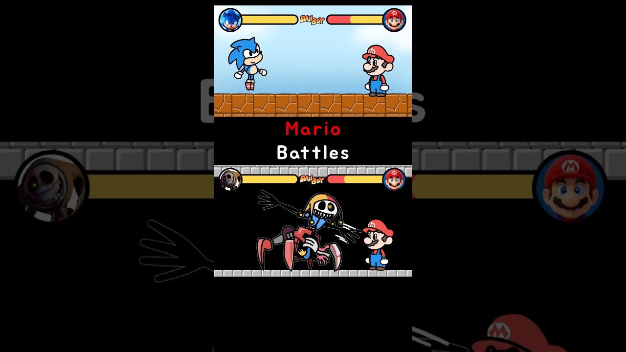 Mario Battles | Character Battle | Super Mario Bros | Sonic the Hedgehog | Poppy Playtime