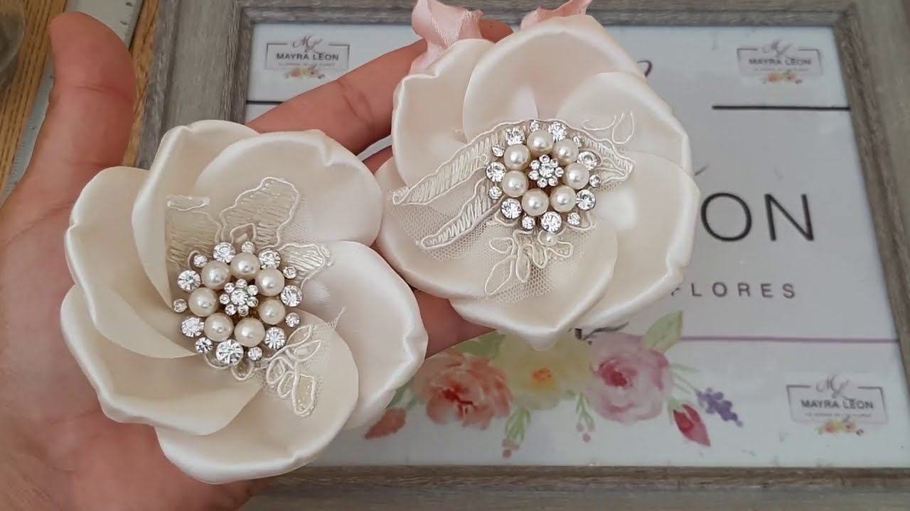 como hacer flores hermosas fáciles de liston satín fino #MAYRALEON