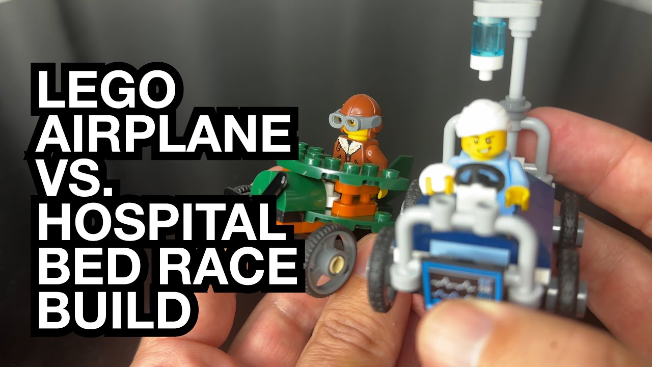 LEGO City Airplane vs. Hospital Bed Race Car Pack Build
