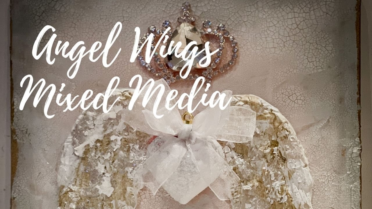 Distressed Crackle Texture Angel Wings