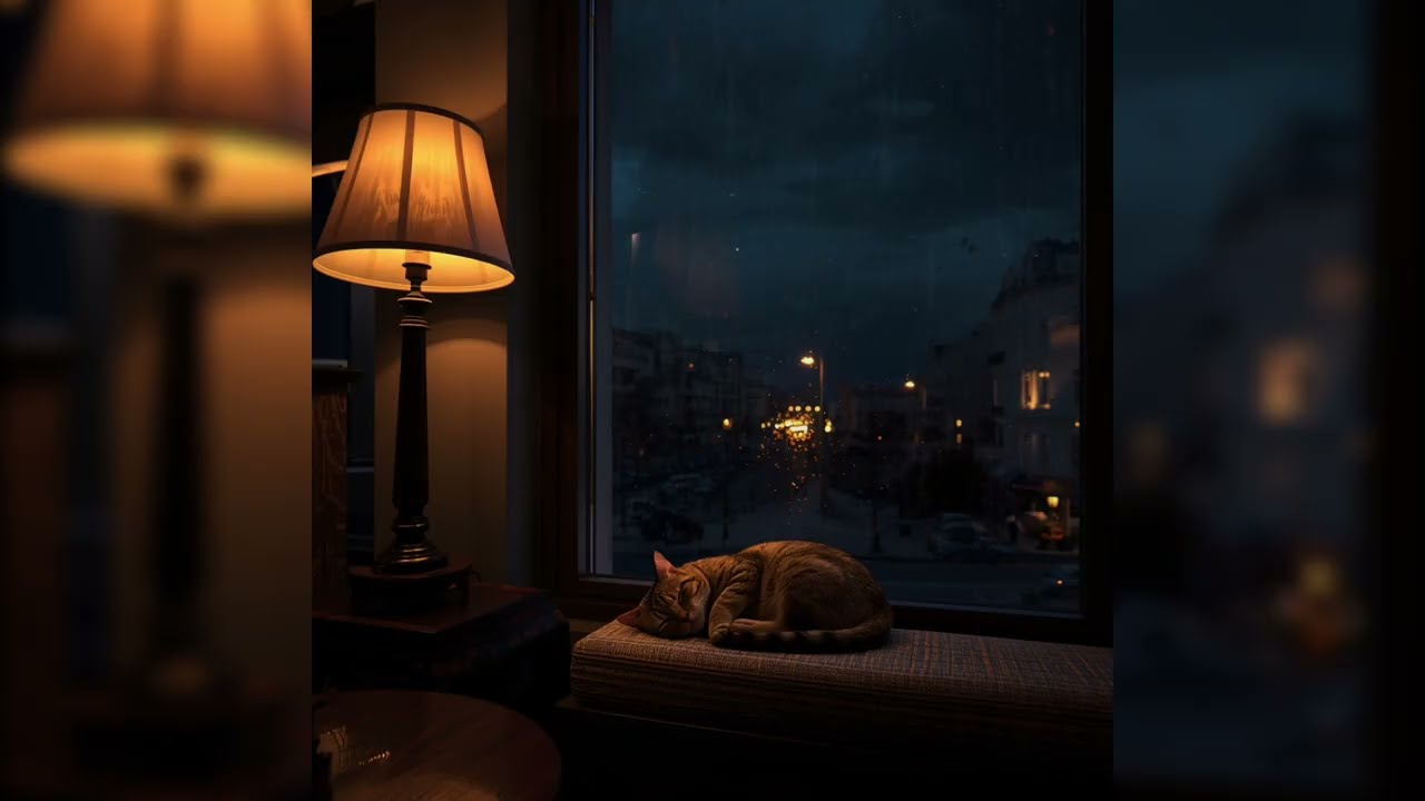 Cozy Rainy Night Cafe Ambience ☕ Relaxing Study & Work (3 HOURS)