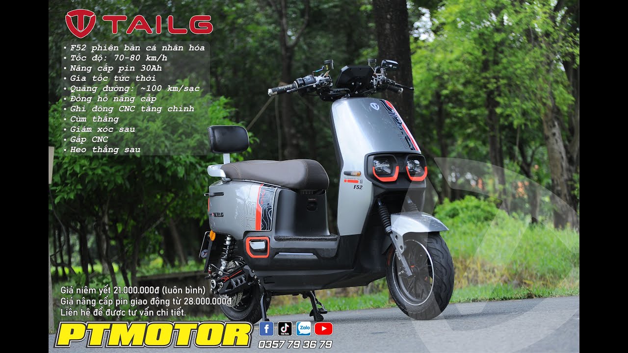 Tailg F52 electric motorbike upgraded battery version - Xe máy điện Tailg F52 phiên bản nâng cấp
