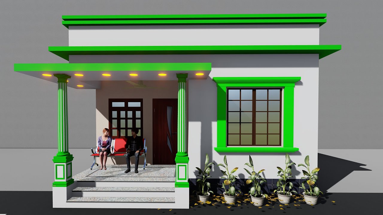 beautiful singlestory village house desgin with two bedroom #AtoZ homes designing