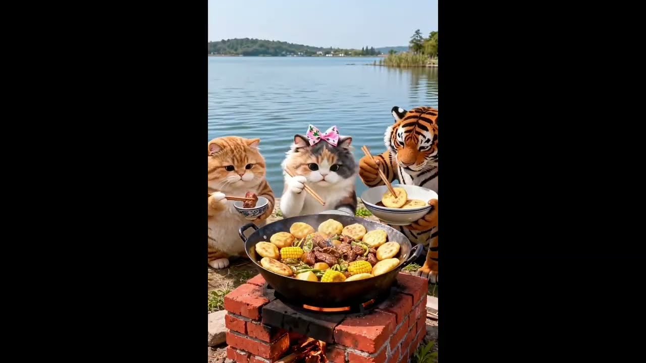  Panda Jadi Petani & Kucing Jago Masak HewanLucu #PandaGemas #PandaVideo #DuniaHewan #AnimasiLucu