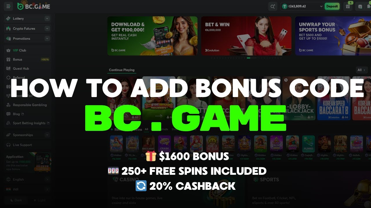 How to Add Bonus Code in BC Game 🎁 How to Use BC Game Bonus Code