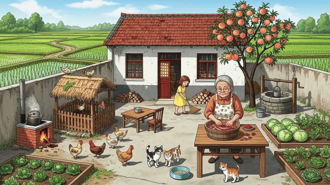 Buying Fresh Pork & Smoking It Slowly | Peaceful Ghibli-Style Village Life (No Talking)