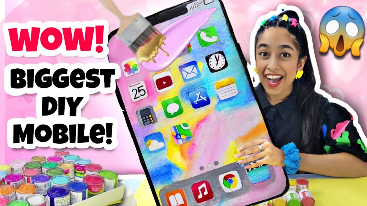 Painting on the BIGGEST Mobile!!!🎀🎨🤩✨️ | Riya's Amazing World