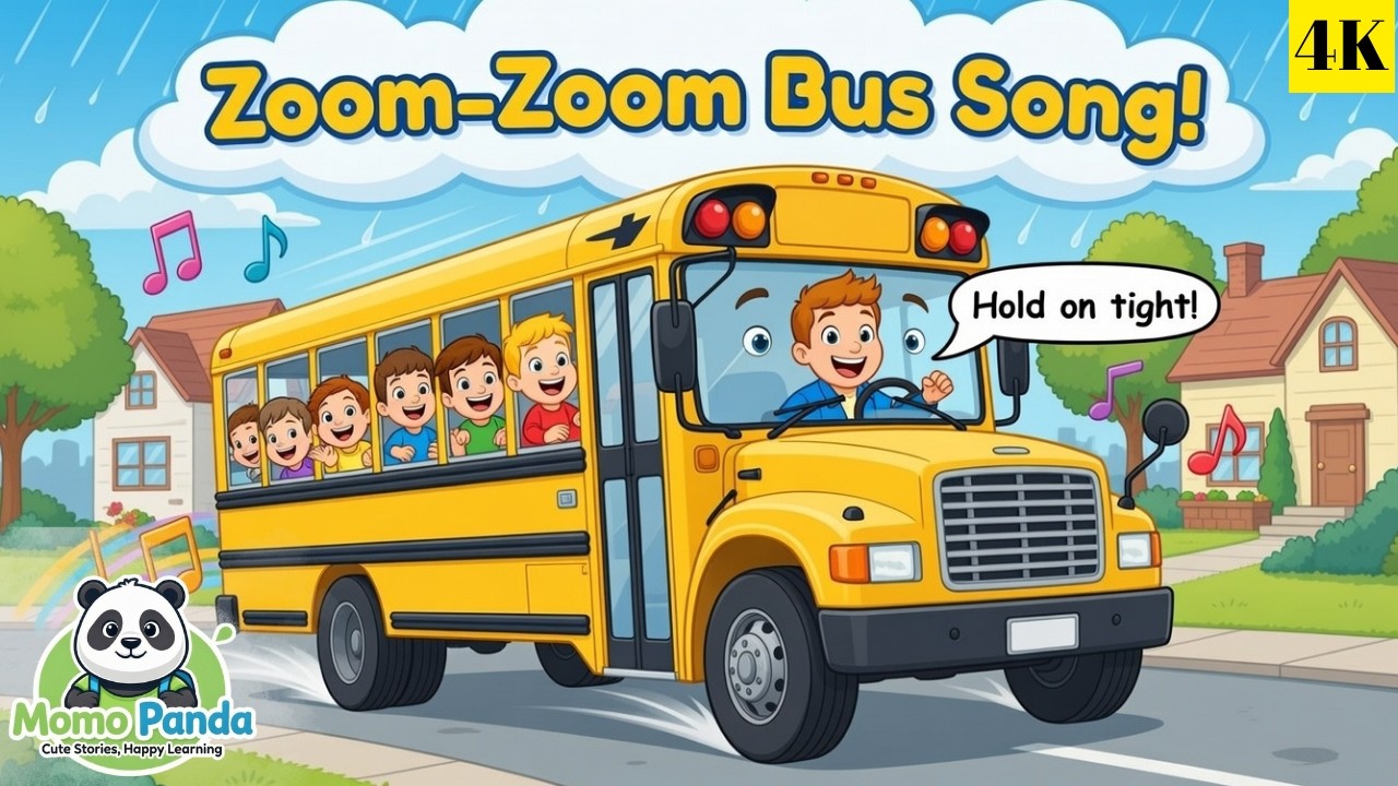 The Bus in Our Town Goes Zoom Zoom Zoom 🚌 | Fun Kids Song & Nursery Rhyme | Happy Town