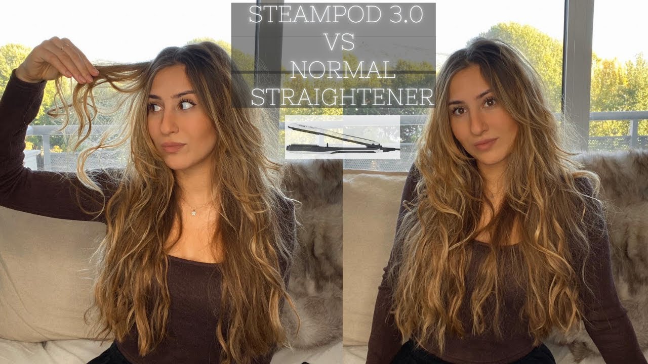 WHICH ONE IS BETTER? | Comparing L'Oreal Steampod 3.0 to a normal hair straightener ♡