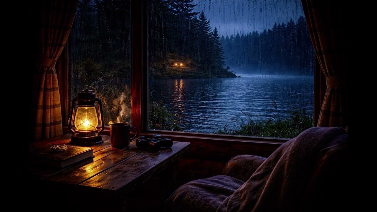 Calm Lake Rain for Insomnia and Stress Relief 🌧 Deep Sleep White Noise Ultra Audio in 4K