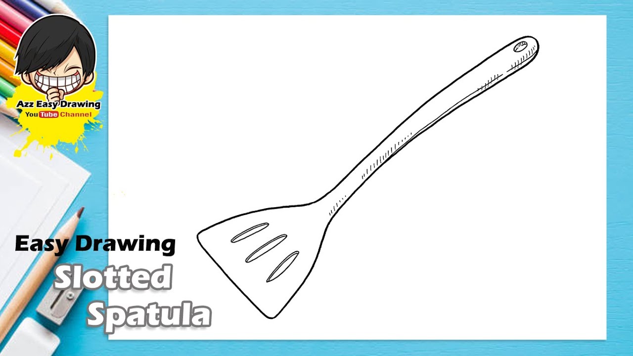 Easy Drawing Slotted Spatula