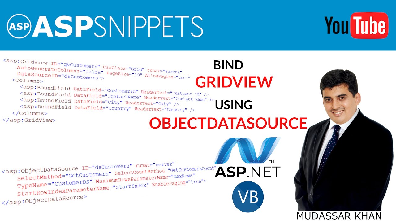 Bind GridView using ObjectDataSource in ASP.Net using VB.Net