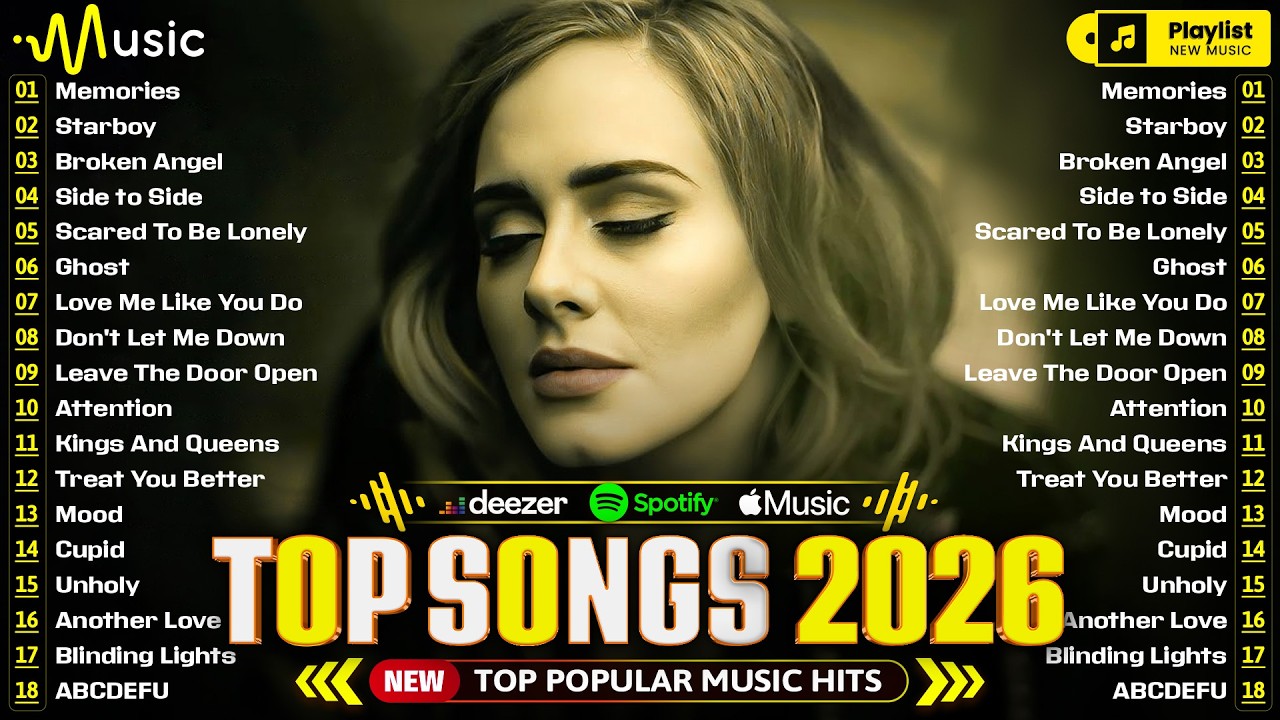 Billboard Top 100 💚 Adele, Ed Sheeran, Justin Bieber, The Weeknd, Selena Gomez, Dua Lipa, Bruno Mars