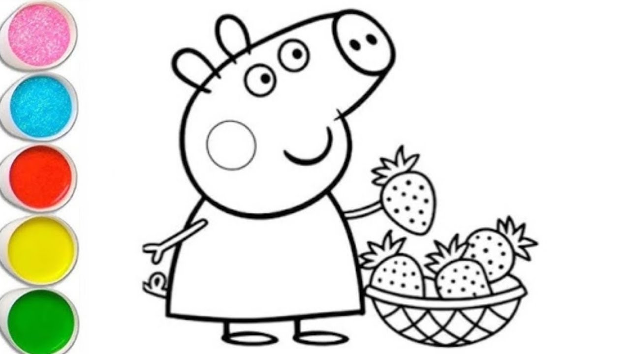 Peppa pig drawing easy for kids|how to draw peppa drawing easily|peppa pig drawing with colour 