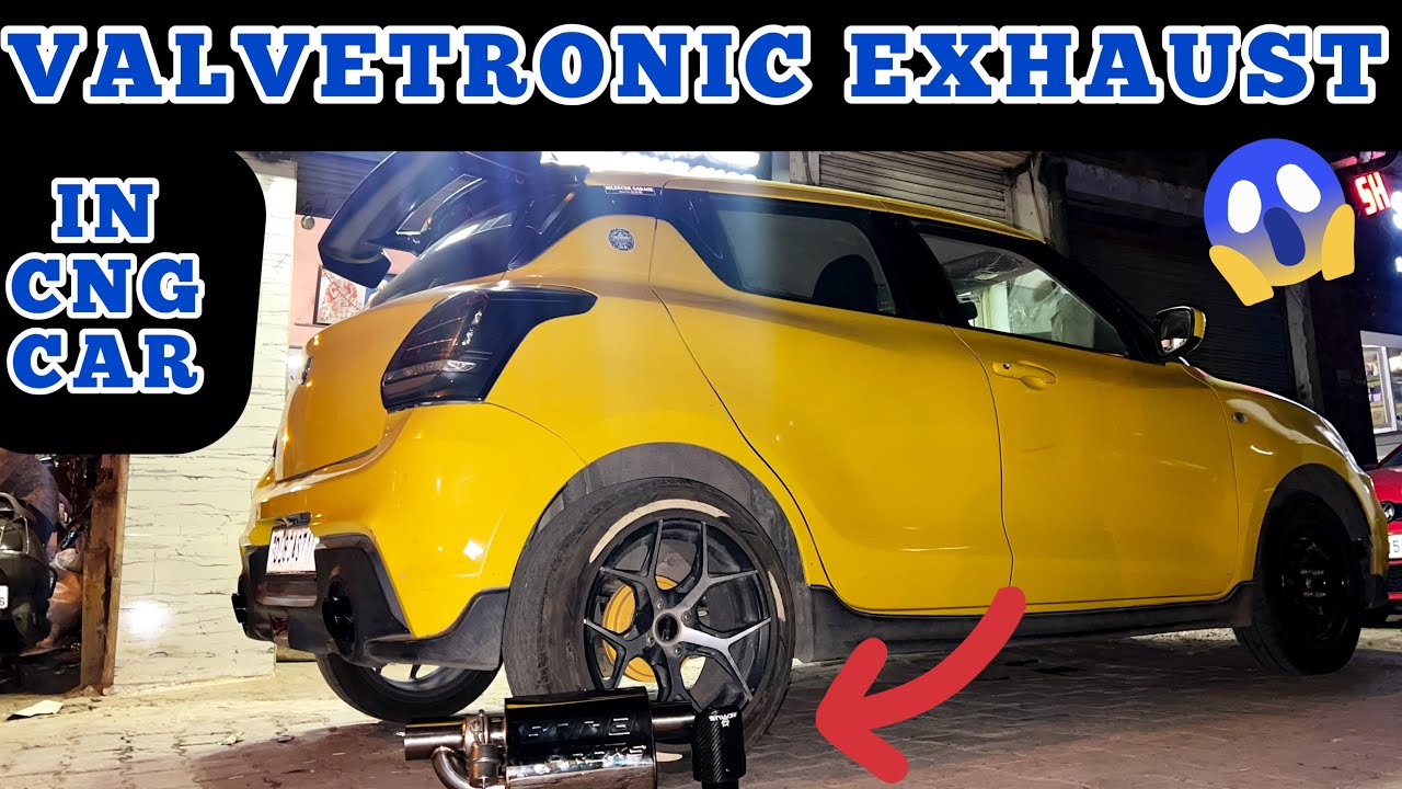 VALVETRONIC EXHAUST in My Swift Sports 🤩!! LOUDEST CNG SWIFT in India! | Remote से ही on/off |