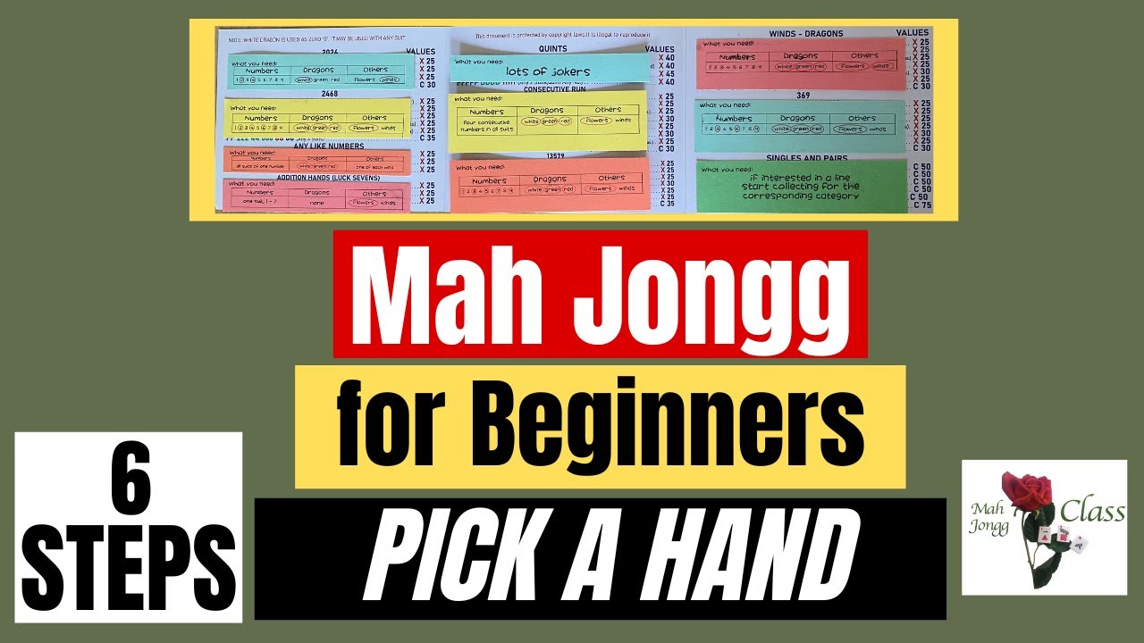 Learn MAH JONGG for Beginners 6 STEPS Pick a Hand easiest way to Learn the categories #ohmhmahjong