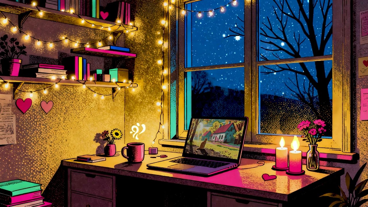 Cozy Bedroom Night 🕯️ Lofi Hip Hop / Chill Beats to Study & Relax To