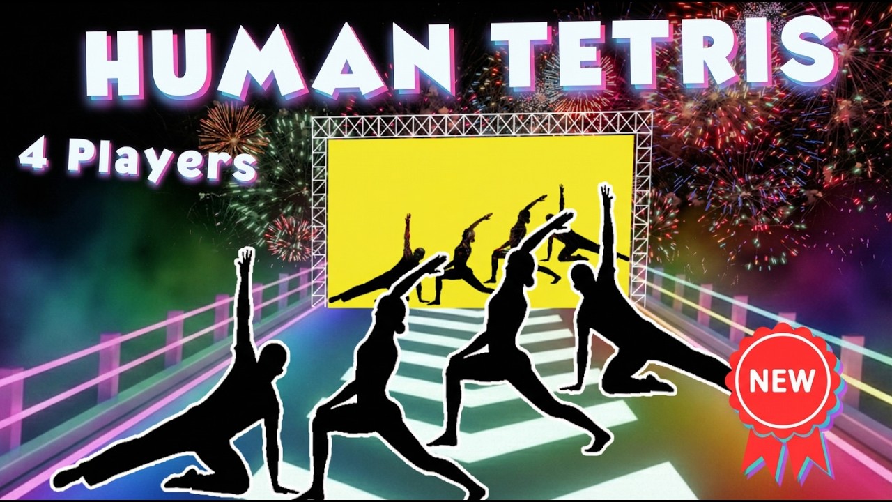 HUMAN TETRIS | Immersive Interactive Warm Up | CO-OP 4 Players | THE NEXT PART | Full HD #4