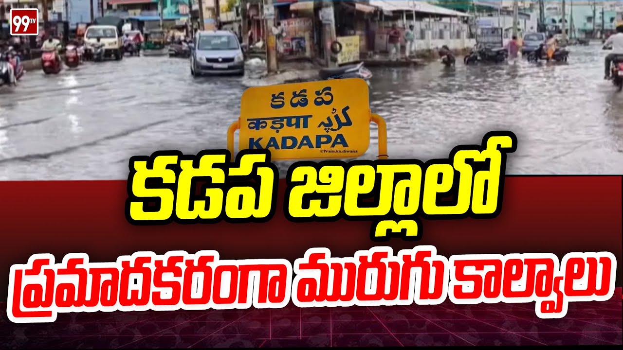కడప జిల్లలో ప్రమాదకరంగా మురుగు కాల్వలు  | Rain Effect in Kadapa district | 99tv