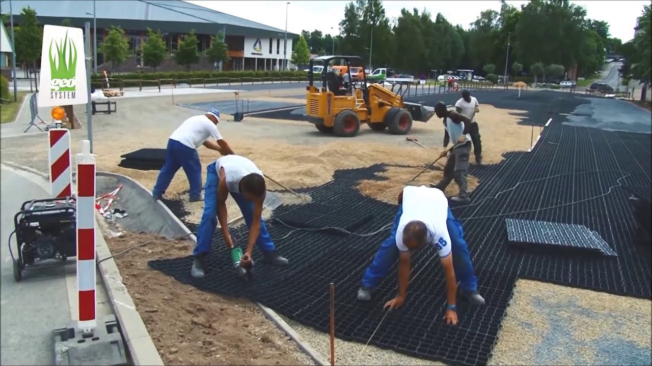 Aparcamiento de grava con celdas transitables - EUROCYD SL