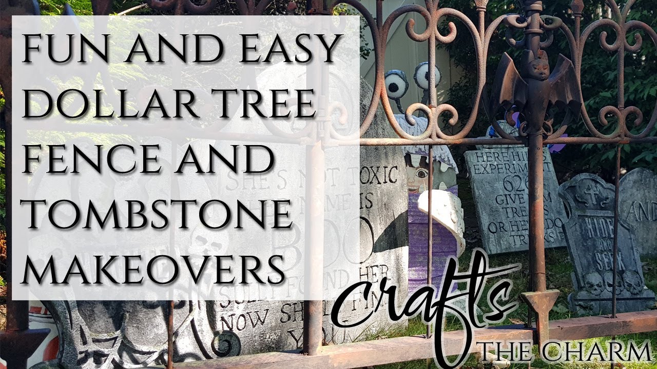Dollar Tree fence and tombstone makeover for your haunt -- easy and fun!!