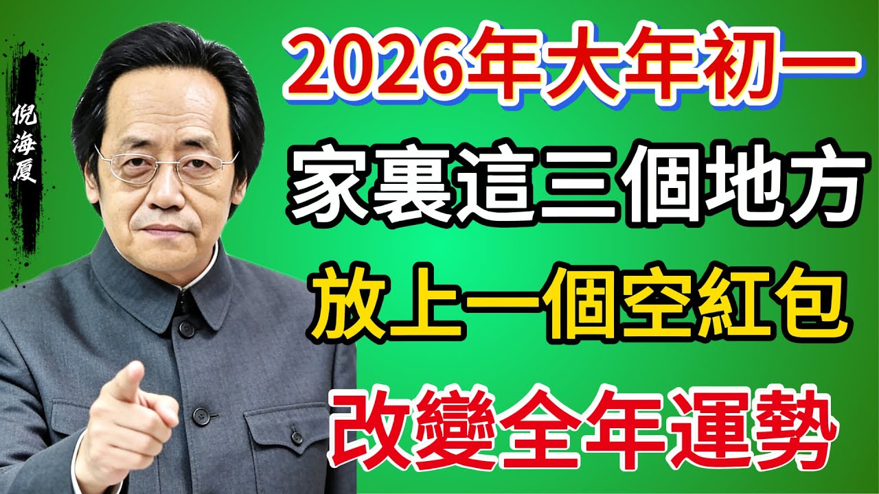 2026年正月大年初一，家裏這三個地方放上一個空的紅包#2026運勢  #倪海廈 #養生 #財運 #運勢 #2026年 #元旦 #易經 #過年