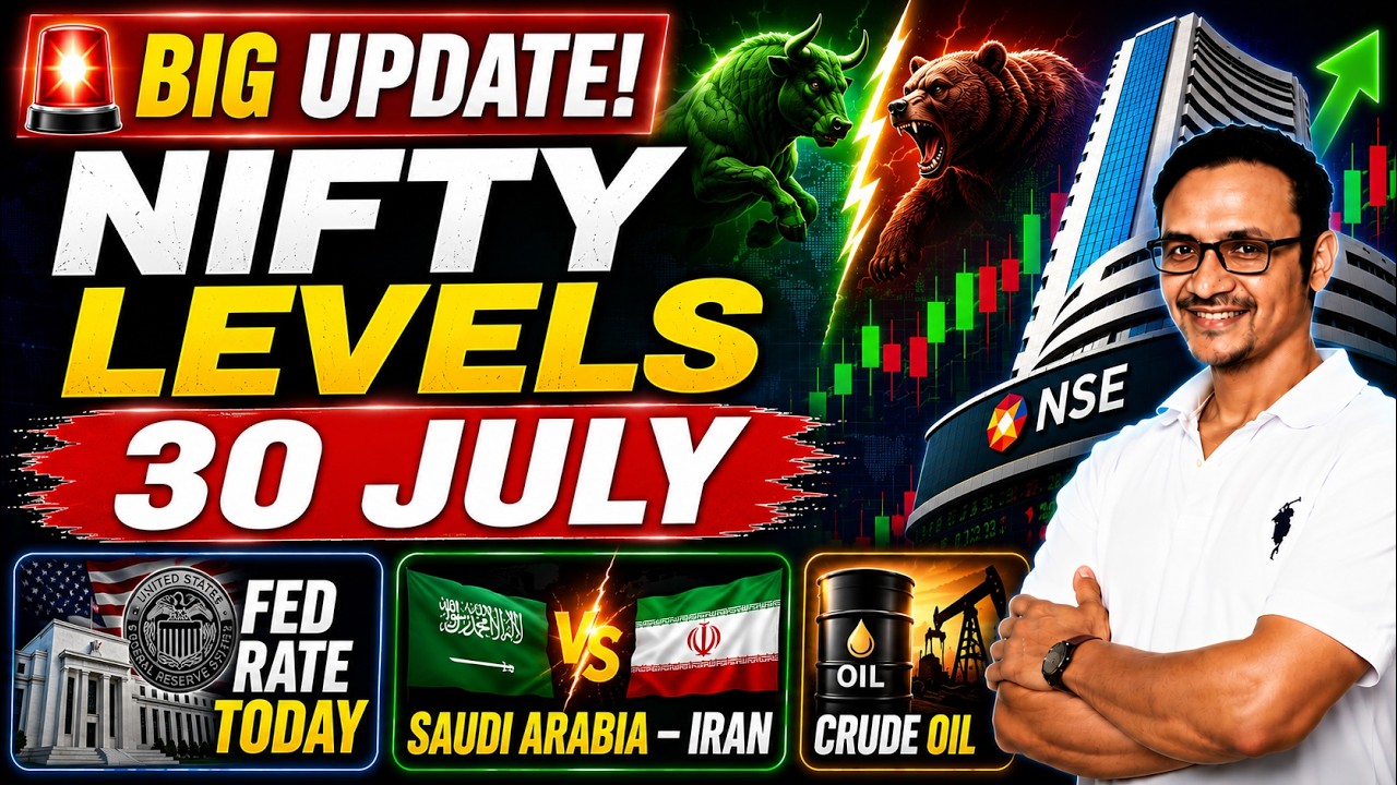 BIG UPDATE❗️Nifty Levels for 30 July  | Option Chain Analysis | Crude Oil
