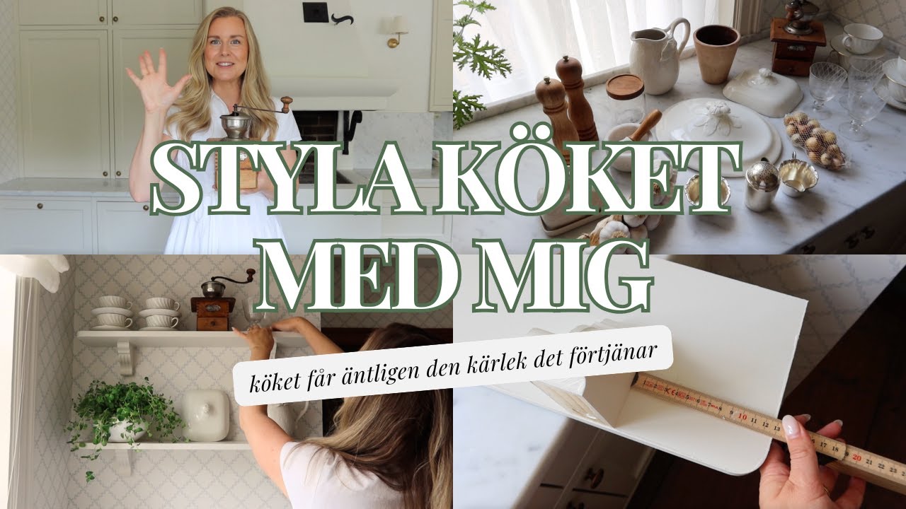 VÅRT KÖK ÄR KLART | Styling med hyllor, naturmaterial & loppisfynd