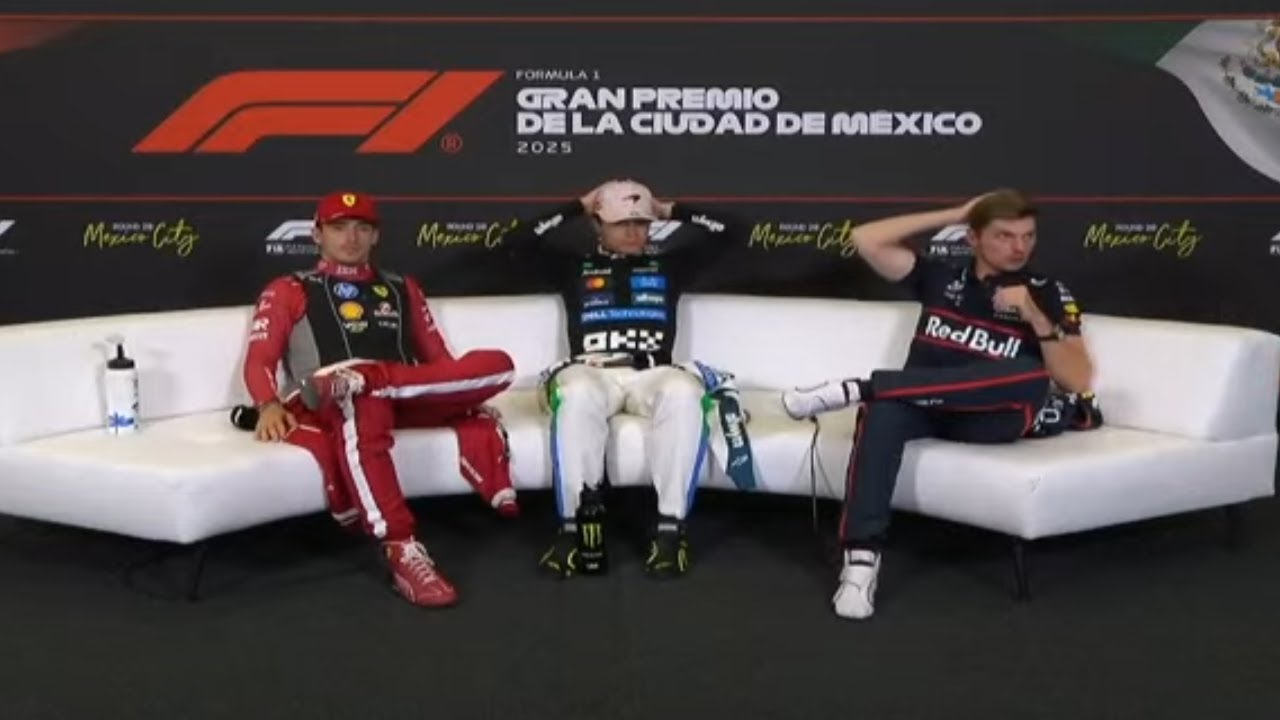 LIVE Formula 1 Race Press Conference Mexican GP 2025 - Lando Norris, Charles Leclerc, Max Verstappen