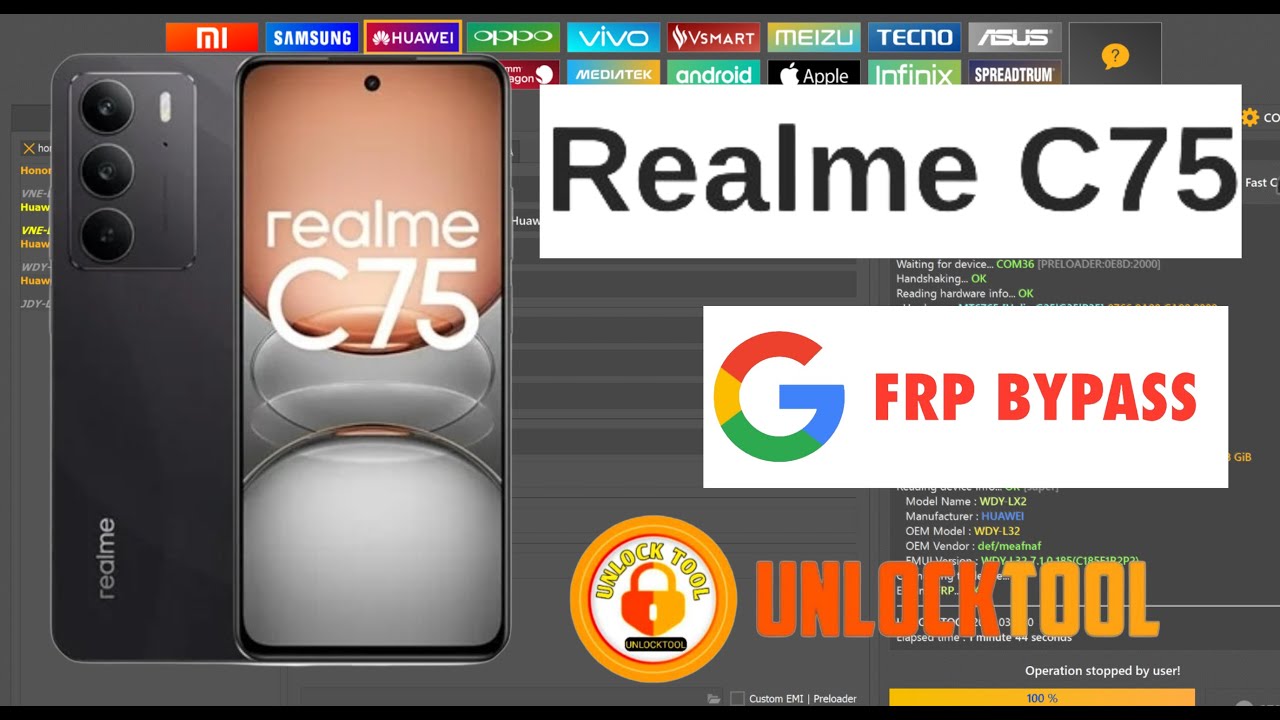 Realme C75 Frp Bypass Unlock Tool